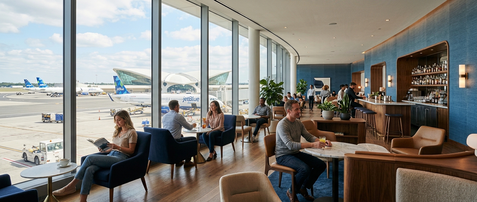 The Blue Box is Here: Inside JetBlue’s First-Ever Lounge at JFK Terminal 5